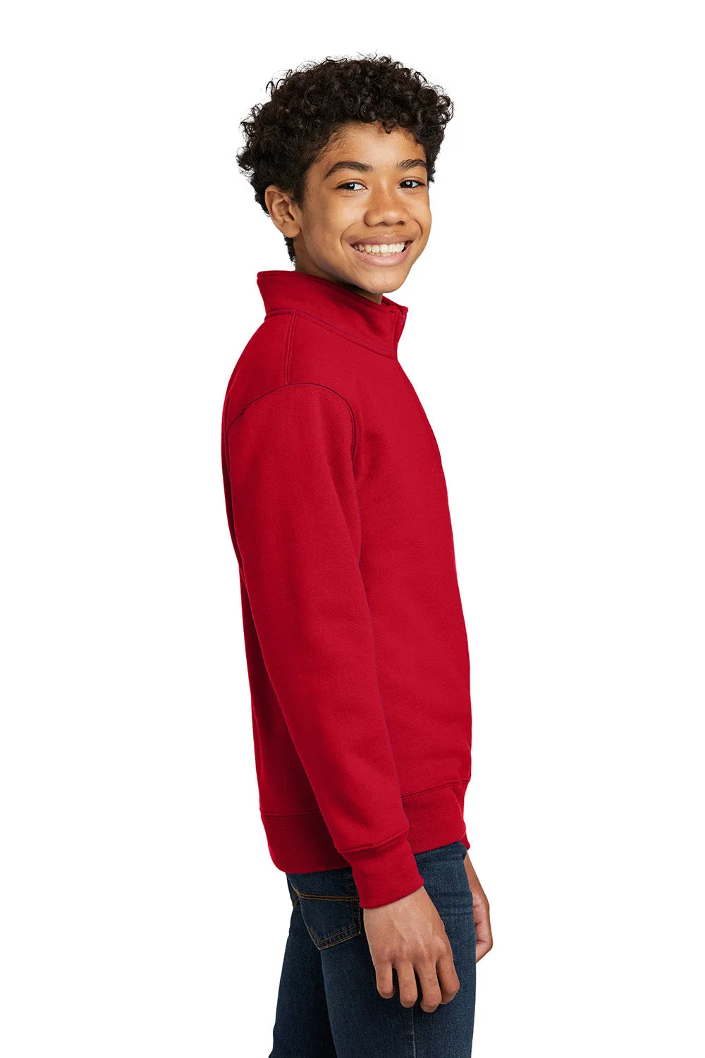 Port & Company Youth Core Fleece 1/4 Zip Sweatshirt - Red
