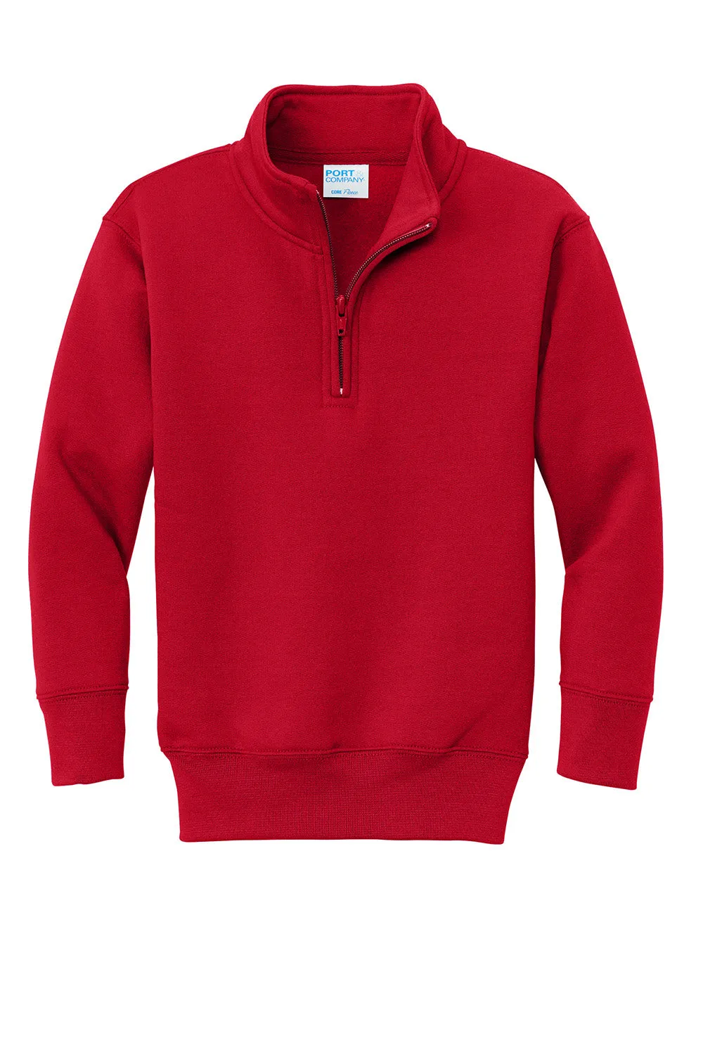 Port & Company Youth Core Fleece 1/4 Zip Sweatshirt - Red