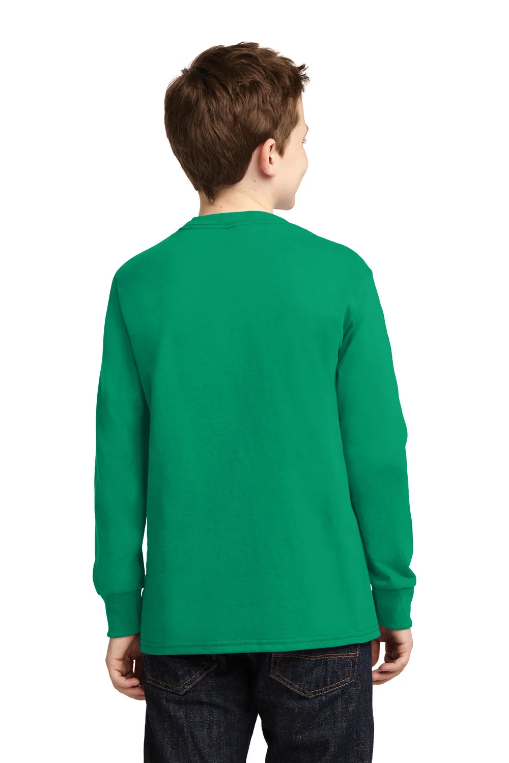 Port & Company Youth Core Long Sleeve Crewneck T-Shirt - Kelly Green
