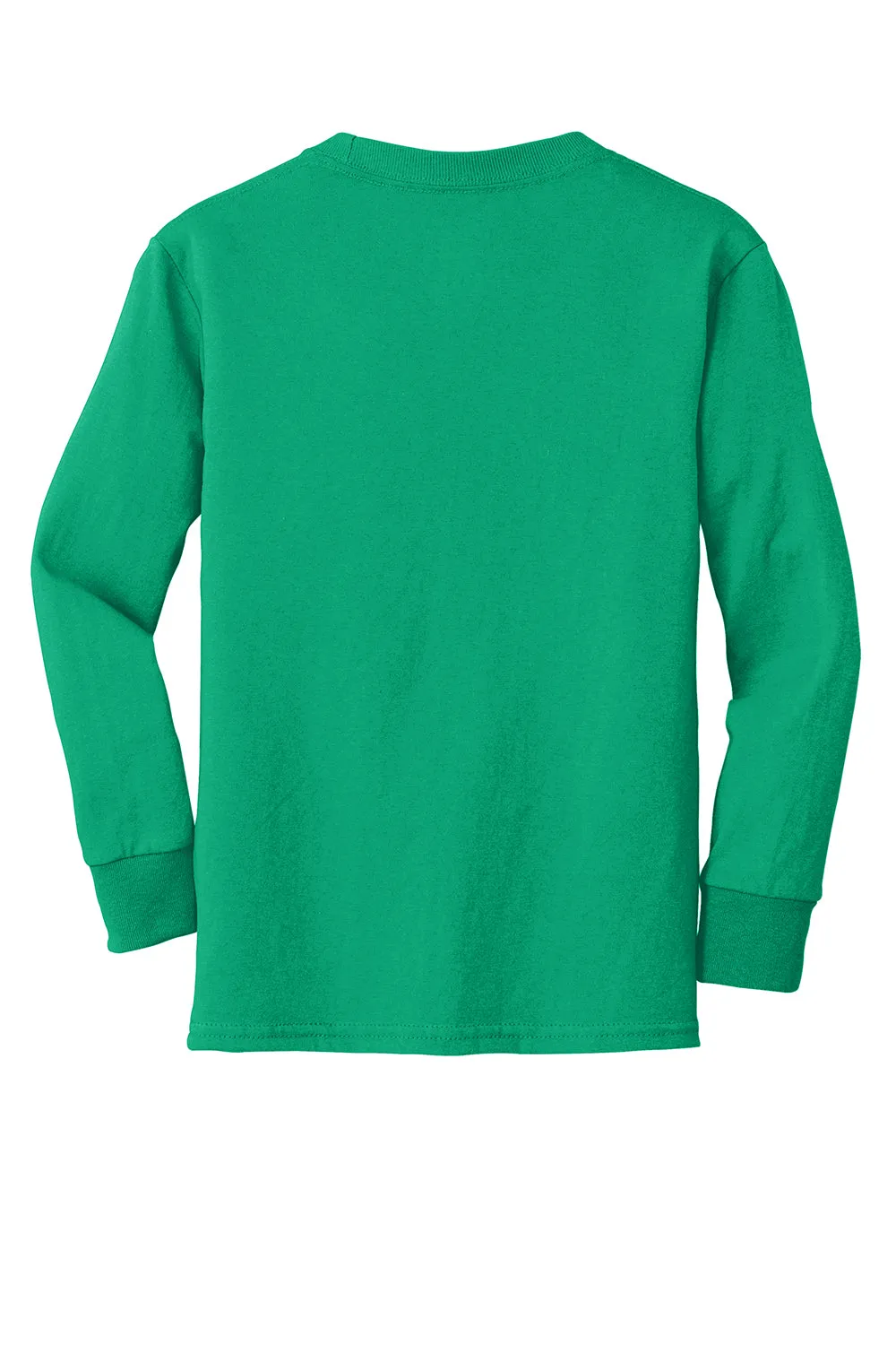 Port & Company Youth Core Long Sleeve Crewneck T-Shirt - Kelly Green