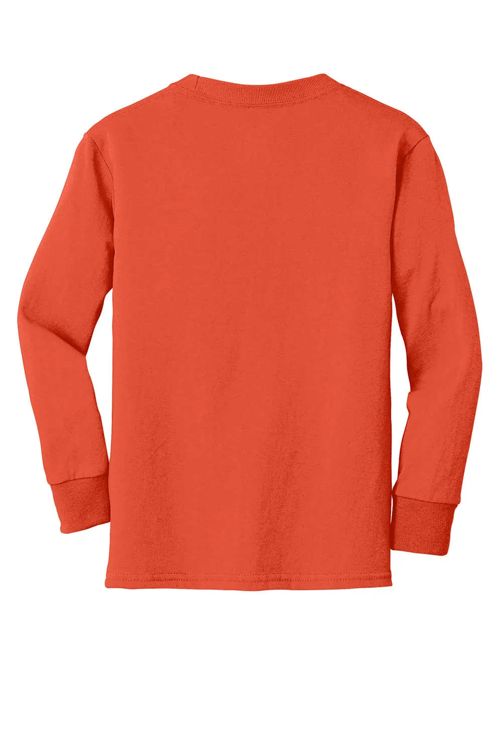 Port & Company Youth Core Long Sleeve Crewneck T-Shirt - Orange