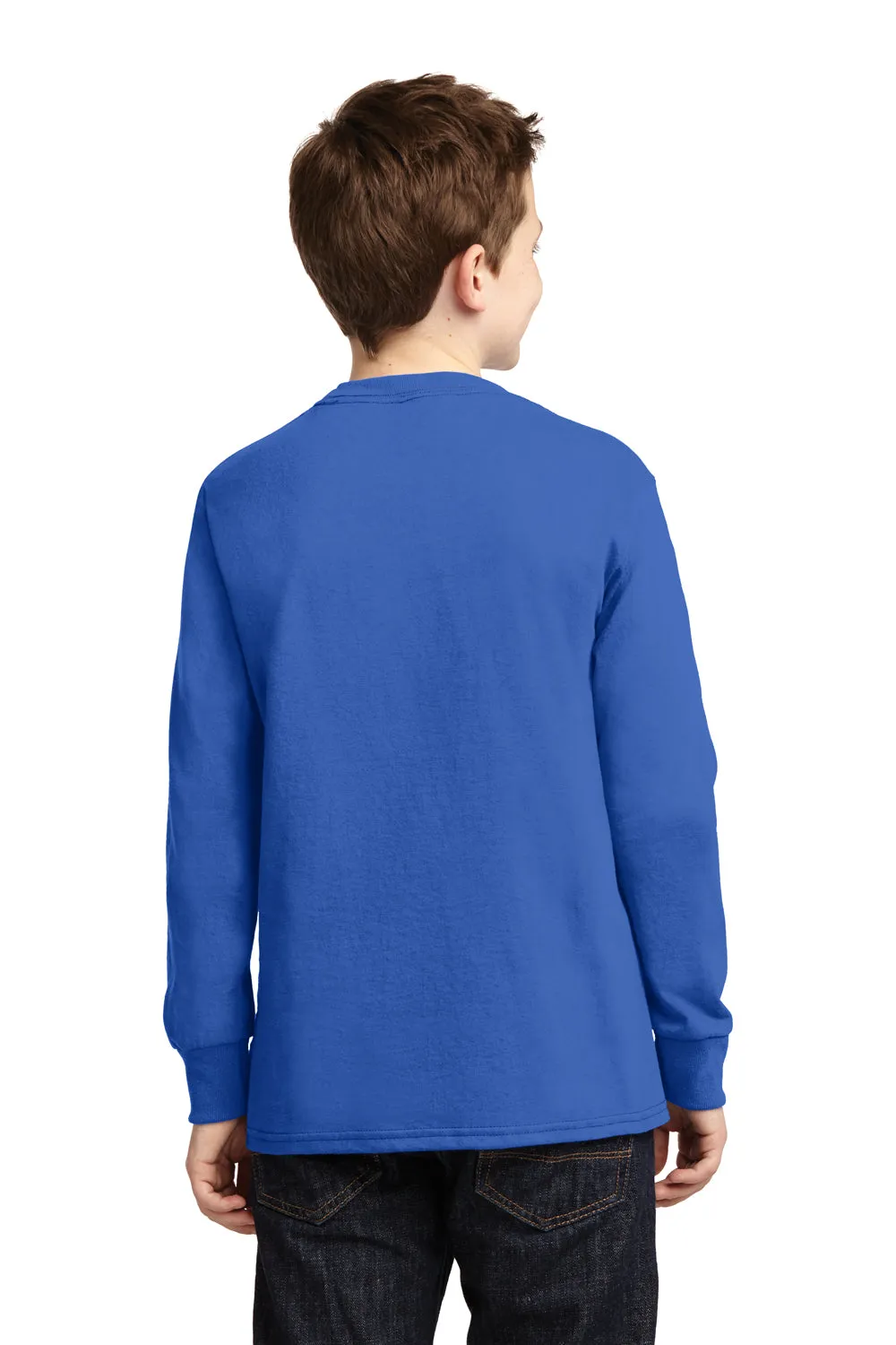 Port & Company Youth Core Long Sleeve Crewneck T-Shirt - Royal Blue