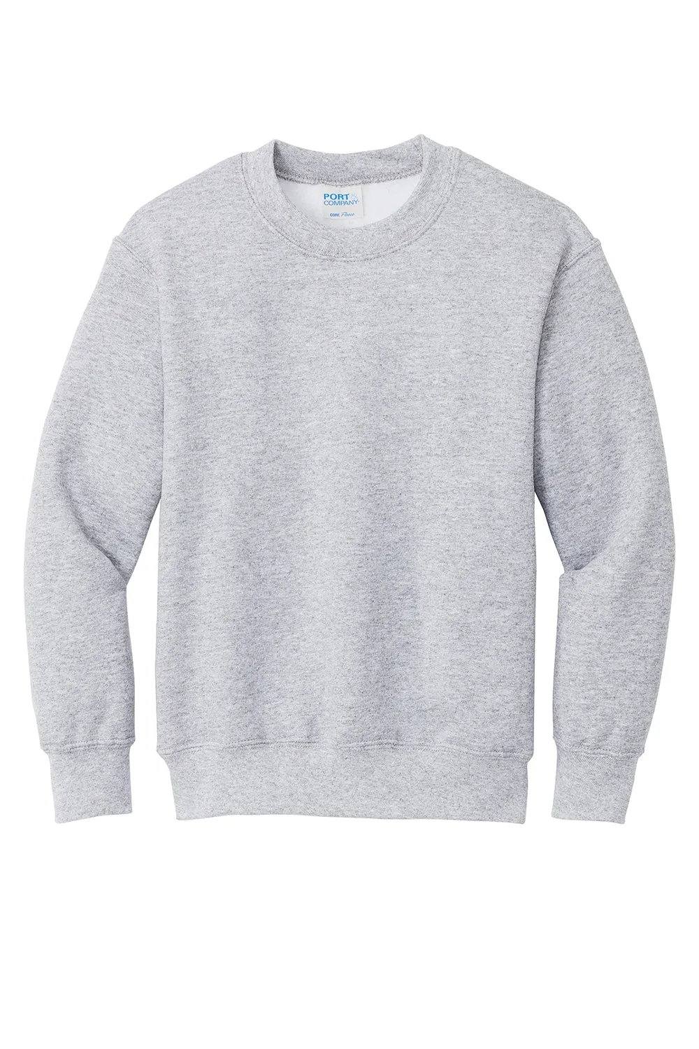 Port & Company Youth Core Pill Resistant Fleece Crewneck Sweatshirt - Ash Grey