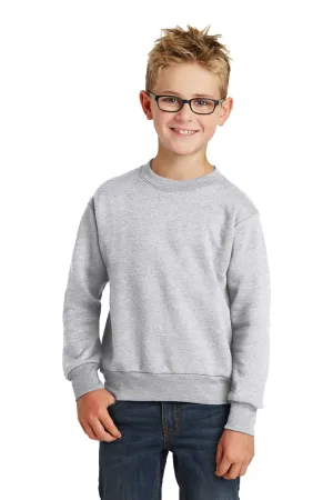 Port & Company Youth Core Pill Resistant Fleece Crewneck Sweatshirt - Ash Grey