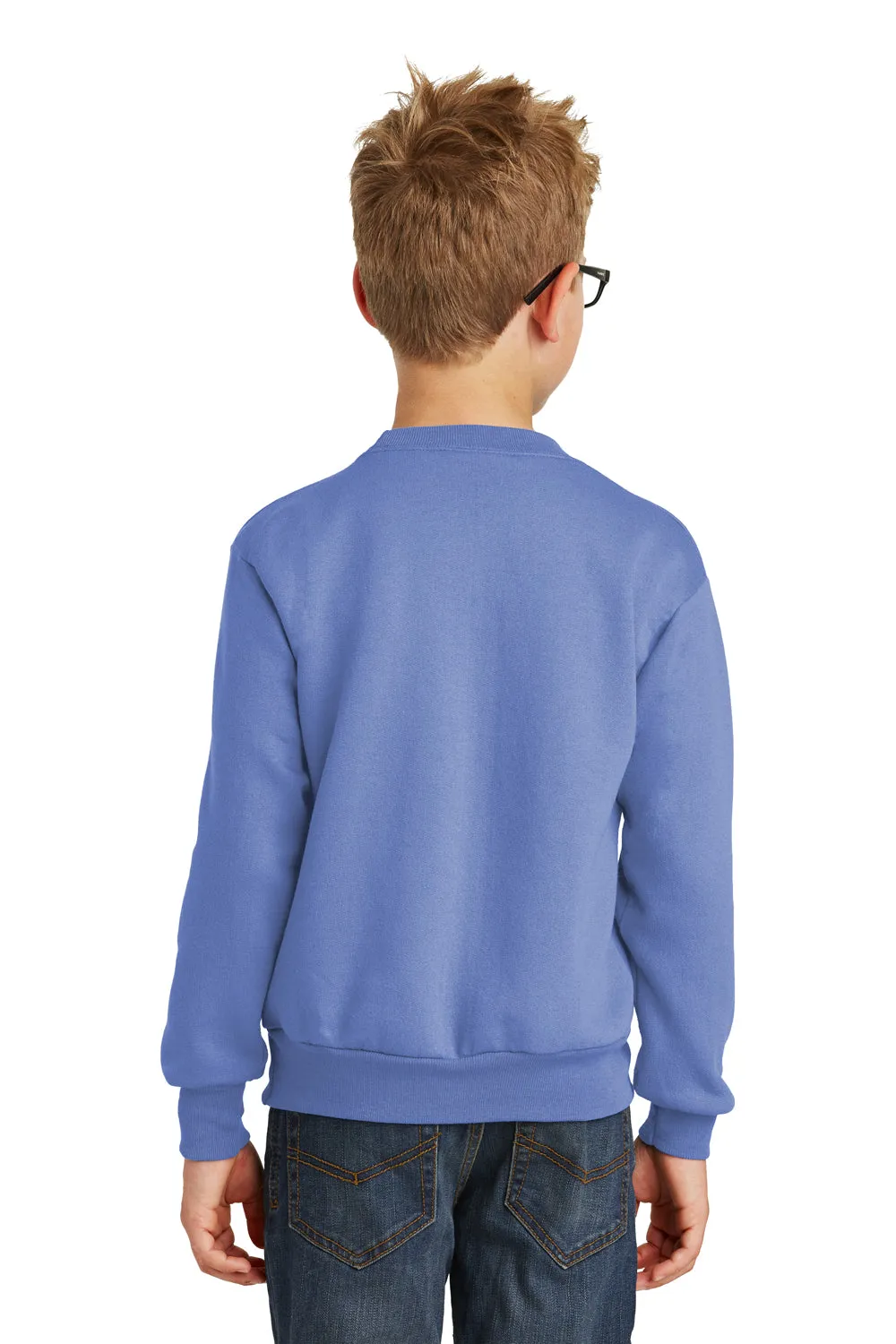 Port & Company Youth Core Pill Resistant Fleece Crewneck Sweatshirt - Carolina Blue