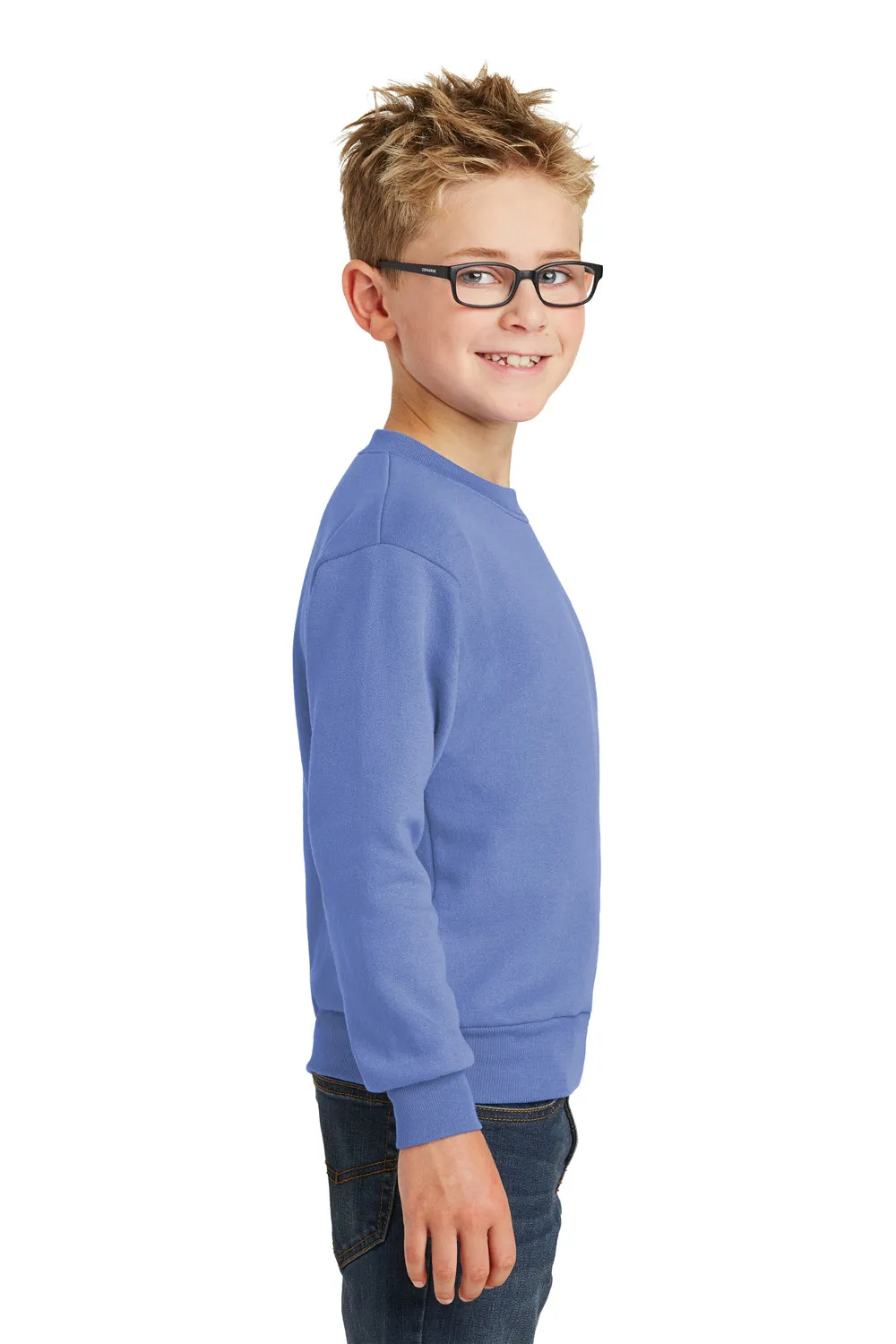Port & Company Youth Core Pill Resistant Fleece Crewneck Sweatshirt - Carolina Blue