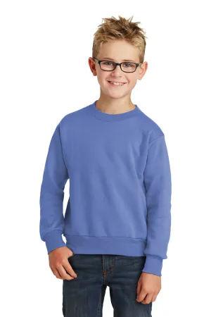 Port & Company Youth Core Pill Resistant Fleece Crewneck Sweatshirt - Carolina Blue