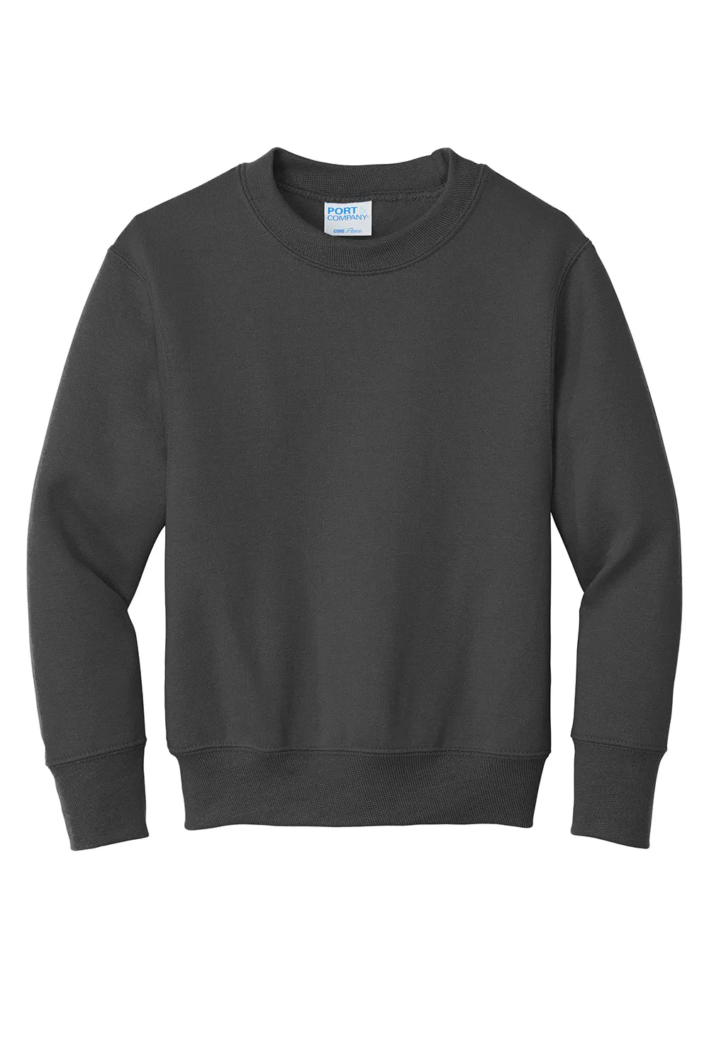 Port & Company Youth Core Pill Resistant Fleece Crewneck Sweatshirt - Charcoal Grey