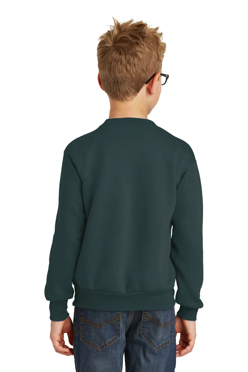 Port & Company Youth Core Pill Resistant Fleece Crewneck Sweatshirt - Dark Green