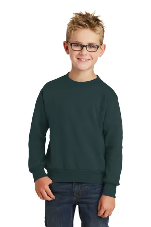 Port & Company Youth Core Pill Resistant Fleece Crewneck Sweatshirt - Dark Green