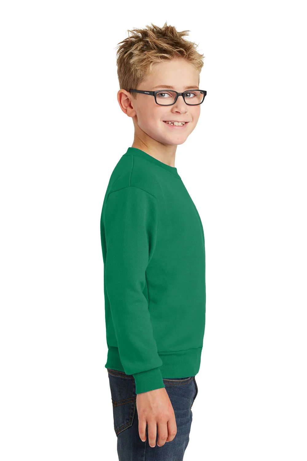 Port & Company Youth Core Pill Resistant Fleece Crewneck Sweatshirt - Kelly Green