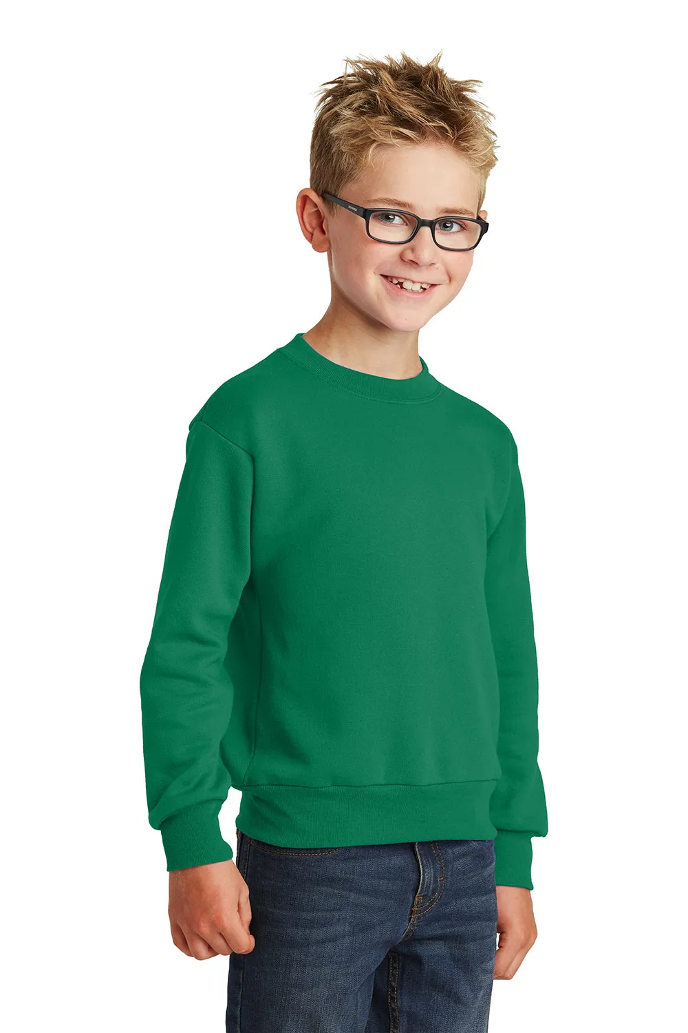 Port & Company Youth Core Pill Resistant Fleece Crewneck Sweatshirt - Kelly Green