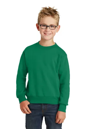 Port & Company Youth Core Pill Resistant Fleece Crewneck Sweatshirt - Kelly Green