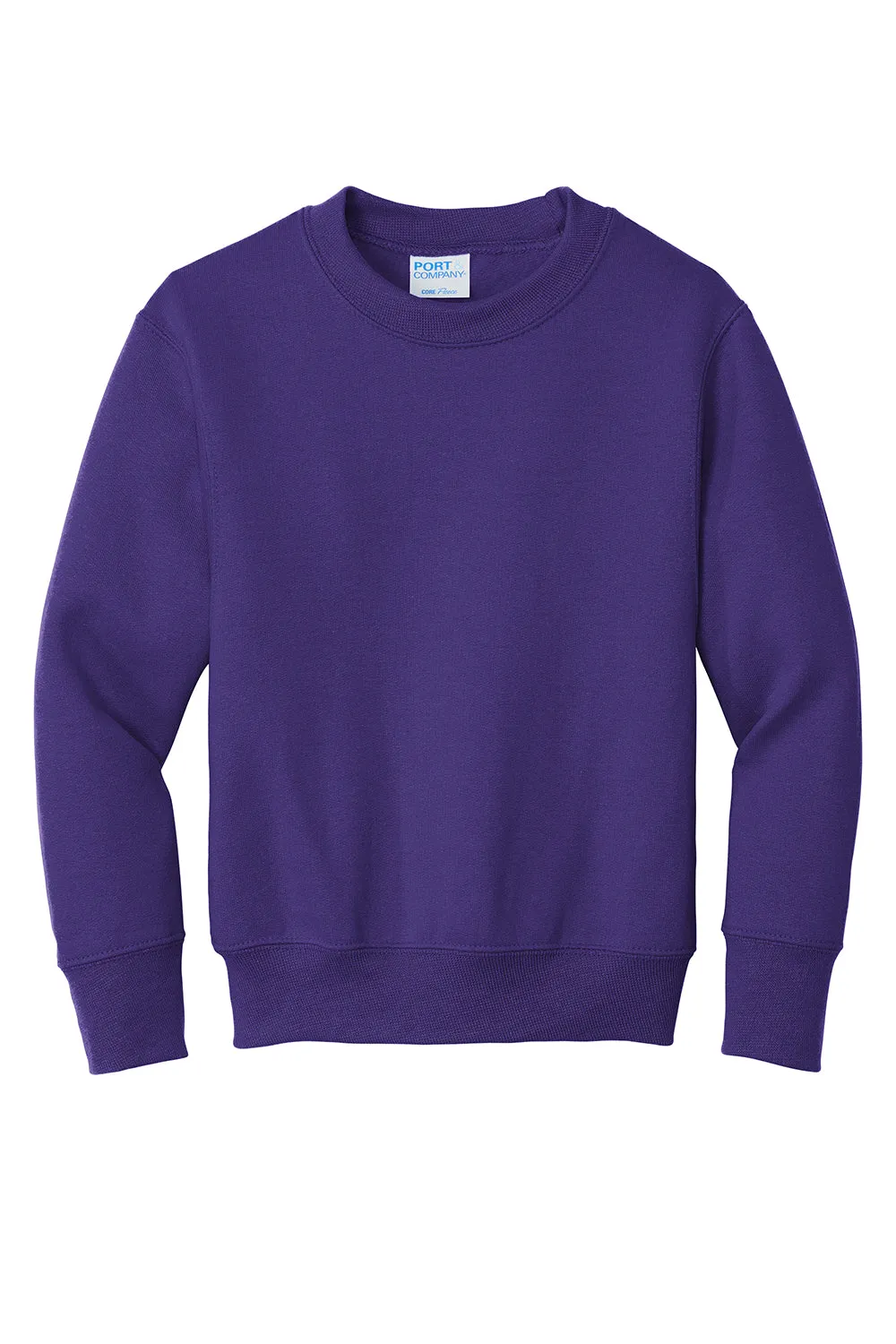 Port & Company Youth Core Pill Resistant Fleece Crewneck Sweatshirt - Purple