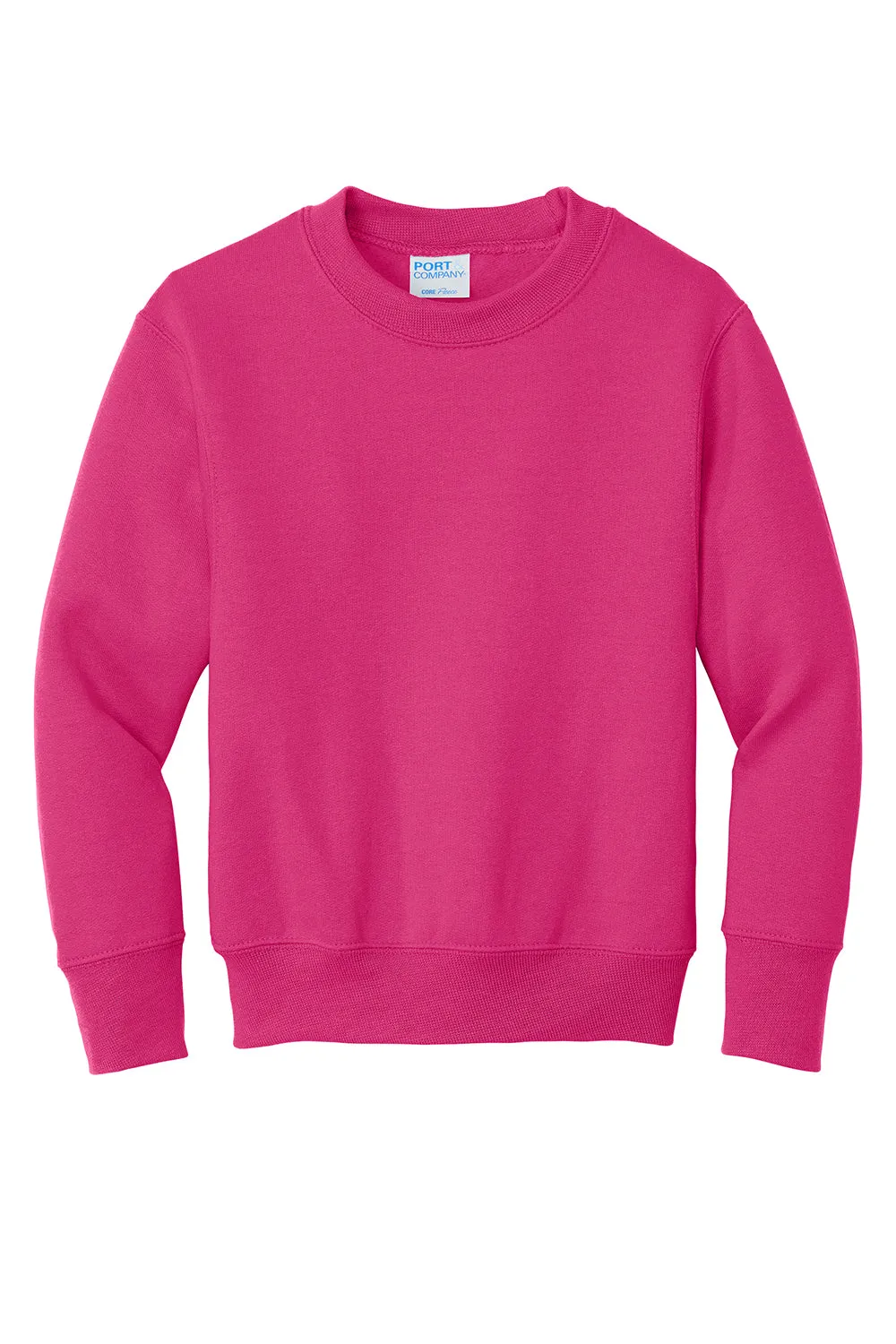 Port & Company Youth Core Pill Resistant Fleece Crewneck Sweatshirt - Sangria Pink