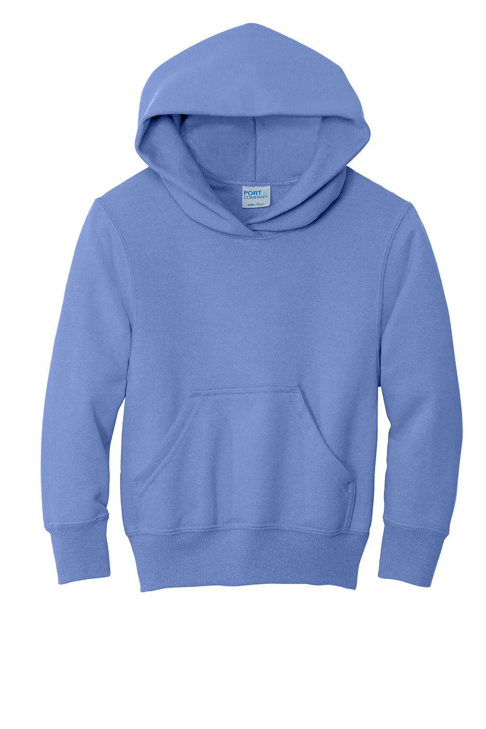 Port & Company Youth Core Pill Resistant Fleece Hooded Sweatshirt Hoodie w/ Pouch Pocket - Carolina Blue