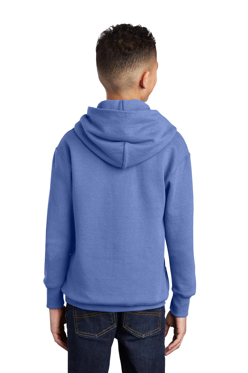 Port & Company Youth Core Pill Resistant Fleece Hooded Sweatshirt Hoodie w/ Pouch Pocket - Carolina Blue