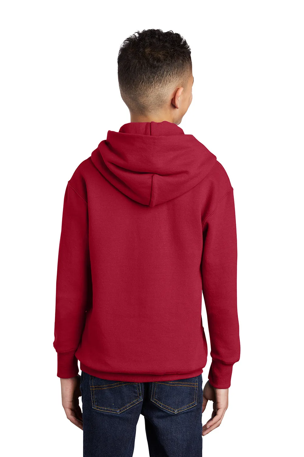 Port & Company Youth Core Pill Resistant Fleece Hooded Sweatshirt Hoodie w/ Pouch Pocket - Red  Buy the latest Clothing Port-Company