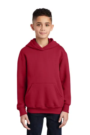 Port & Company Youth Core Pill Resistant Fleece Hooded Sweatshirt Hoodie w/ Pouch Pocket - Red  Buy the latest Clothing Port-Company
