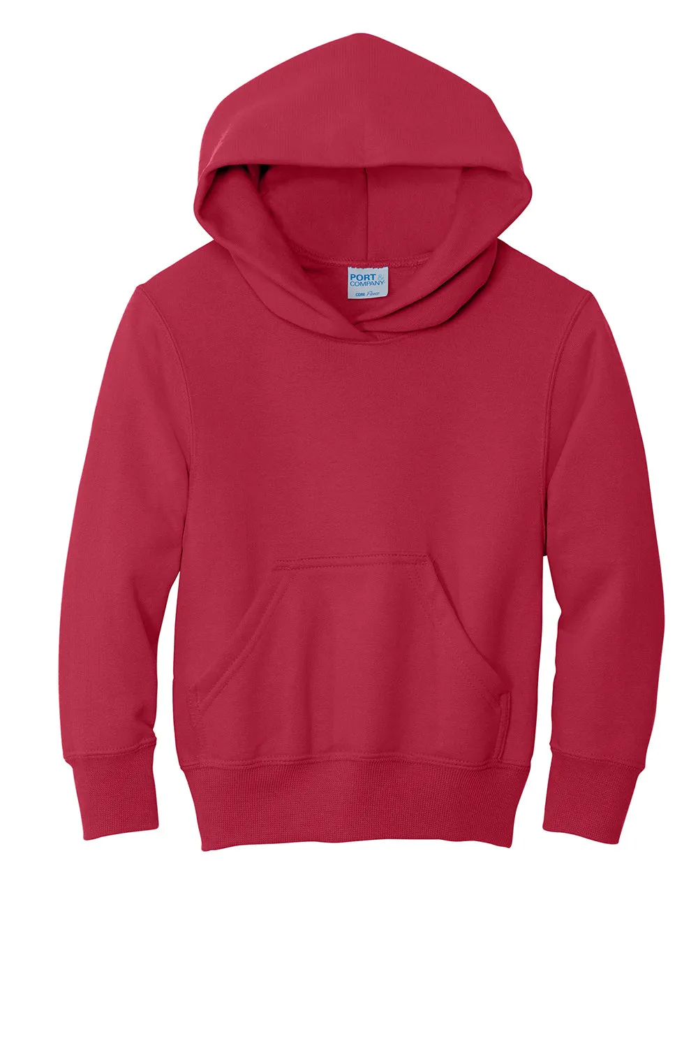 Port & Company Youth Core Pill Resistant Fleece Hooded Sweatshirt Hoodie w/ Pouch Pocket - Red  Buy the latest Clothing Port-Company