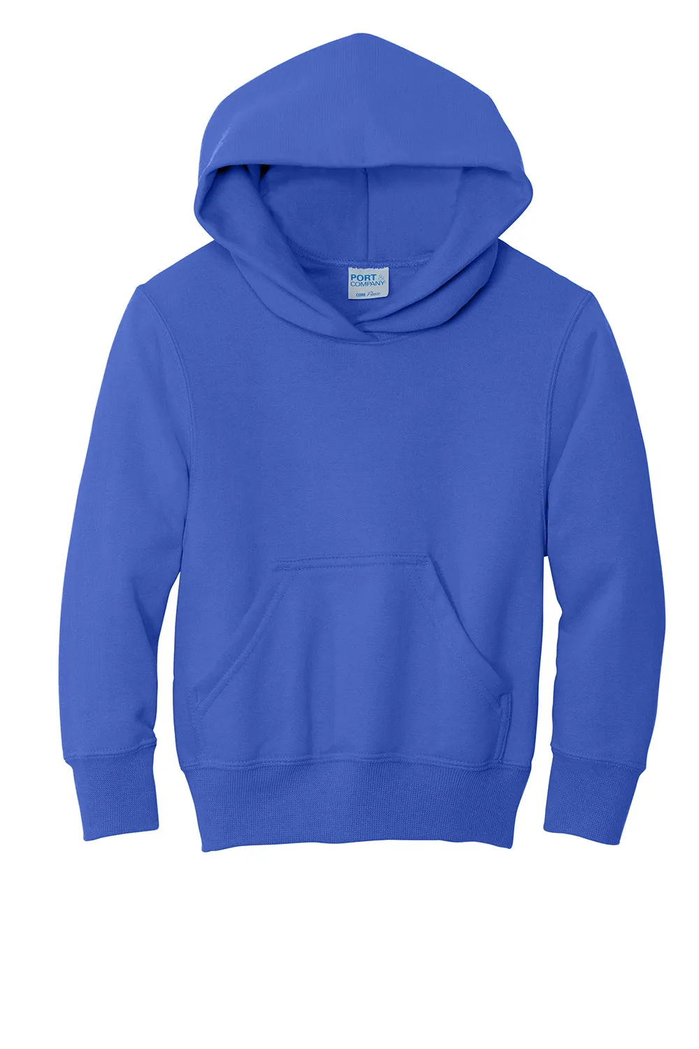 Port & Company Youth Core Pill Resistant Fleece Hooded Sweatshirt Hoodie w/ Pouch Pocket - True Royal Blue