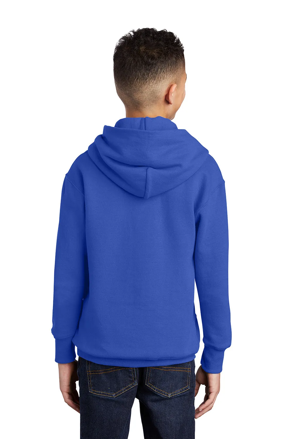 Port & Company Youth Core Pill Resistant Fleece Hooded Sweatshirt Hoodie w/ Pouch Pocket - True Royal Blue