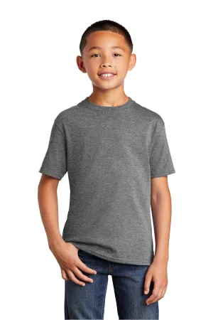 Port & Company Youth Core Short Sleeve Crewneck T-Shirt - Heather Graphite Grey