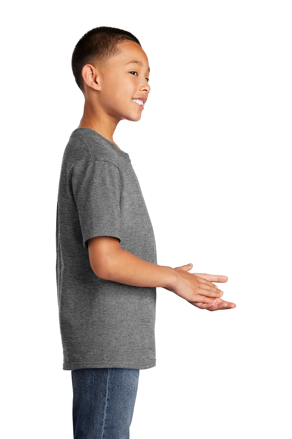 Port & Company Youth Core Short Sleeve Crewneck T-Shirt - Heather Graphite Grey