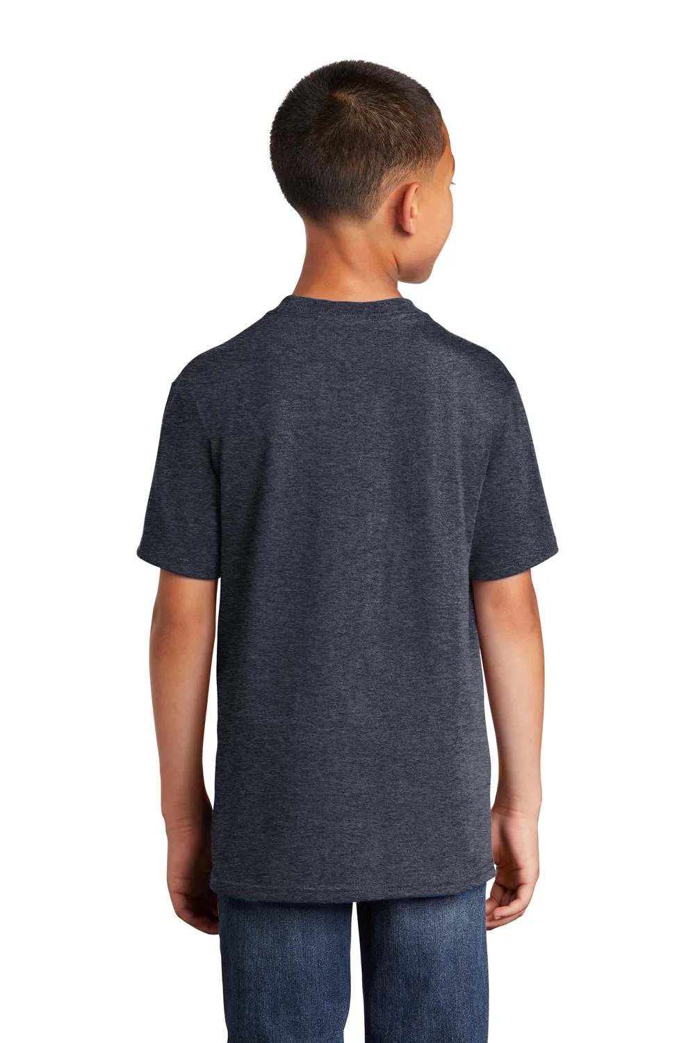 Port & Company Youth Core Short Sleeve Crewneck T-Shirt - Heather Navy Blue