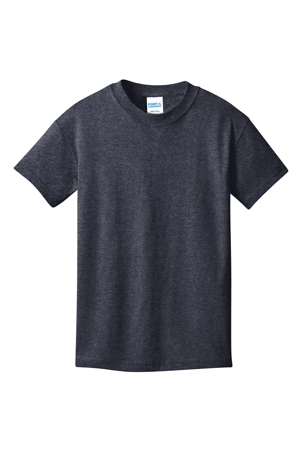 Port & Company Youth Core Short Sleeve Crewneck T-Shirt - Heather Navy Blue