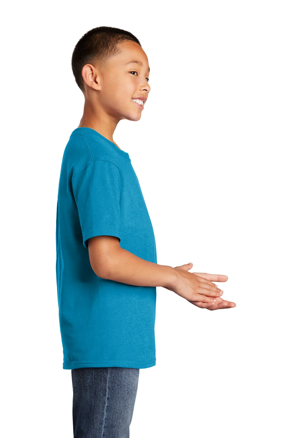 Port & Company Youth Core Short Sleeve Crewneck T-Shirt - Neon Blue