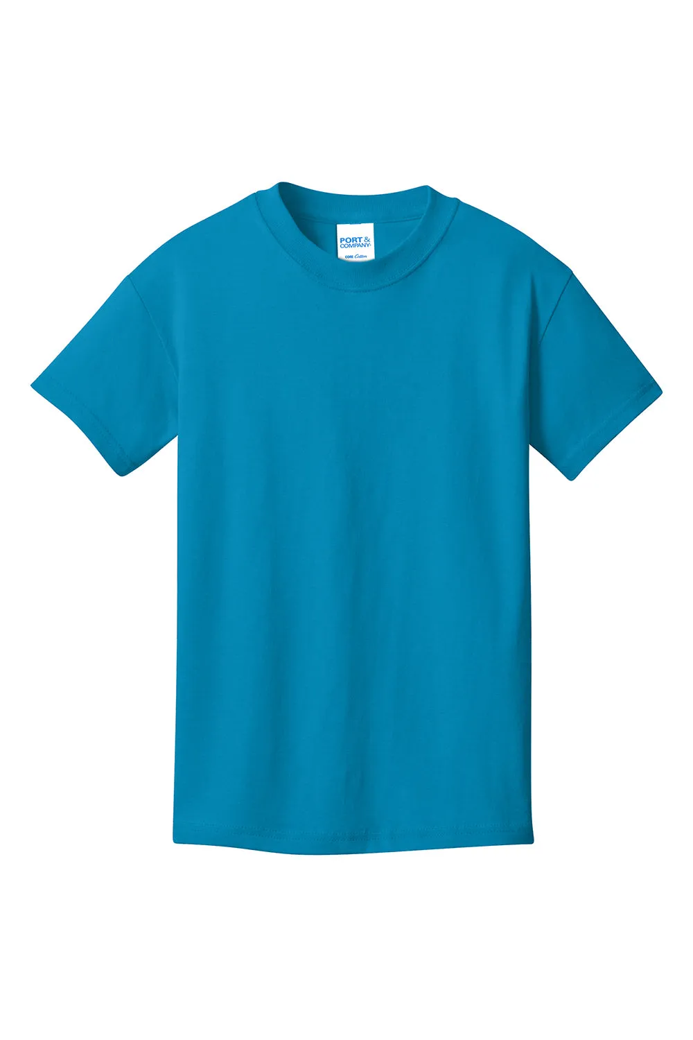 Port & Company Youth Core Short Sleeve Crewneck T-Shirt - Neon Blue