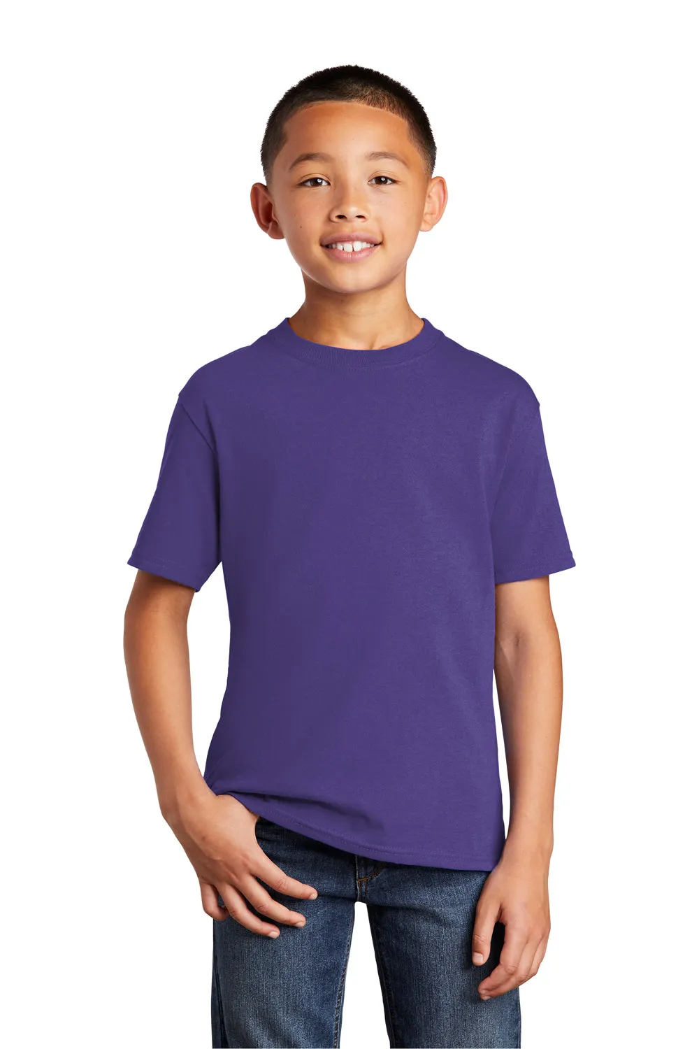 Port & Company Youth Core Short Sleeve Crewneck T-Shirt - Purple