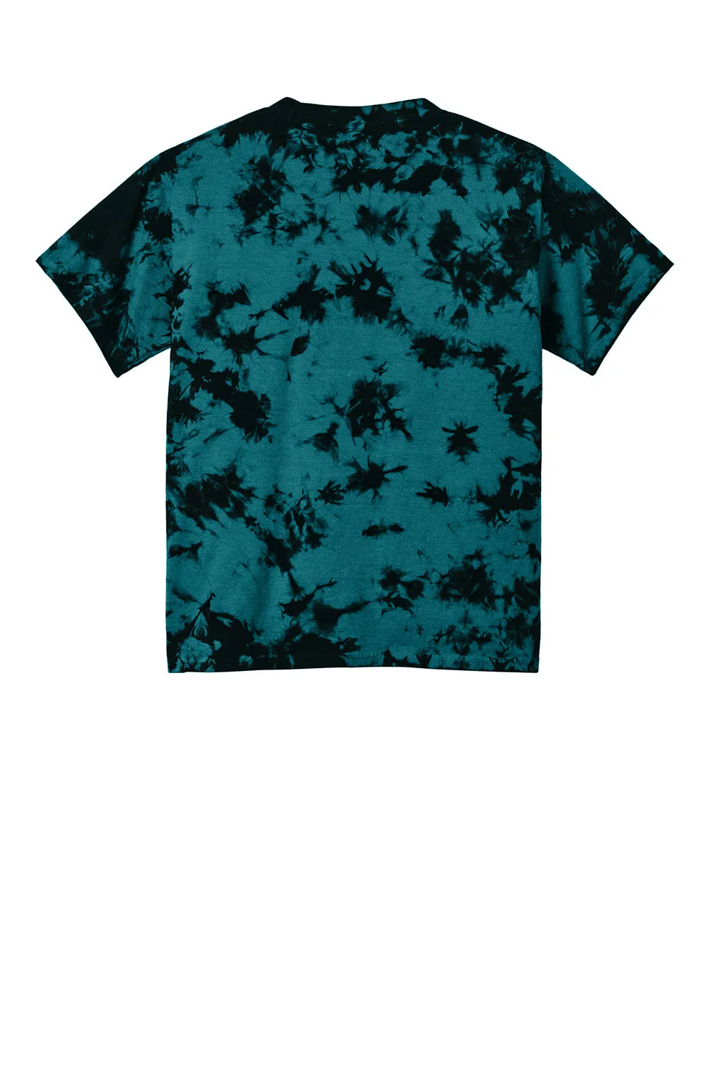 Port & Company Youth Crystal Tie-Dye Short Sleeve Crewneck T-Shirt - Black/Teal