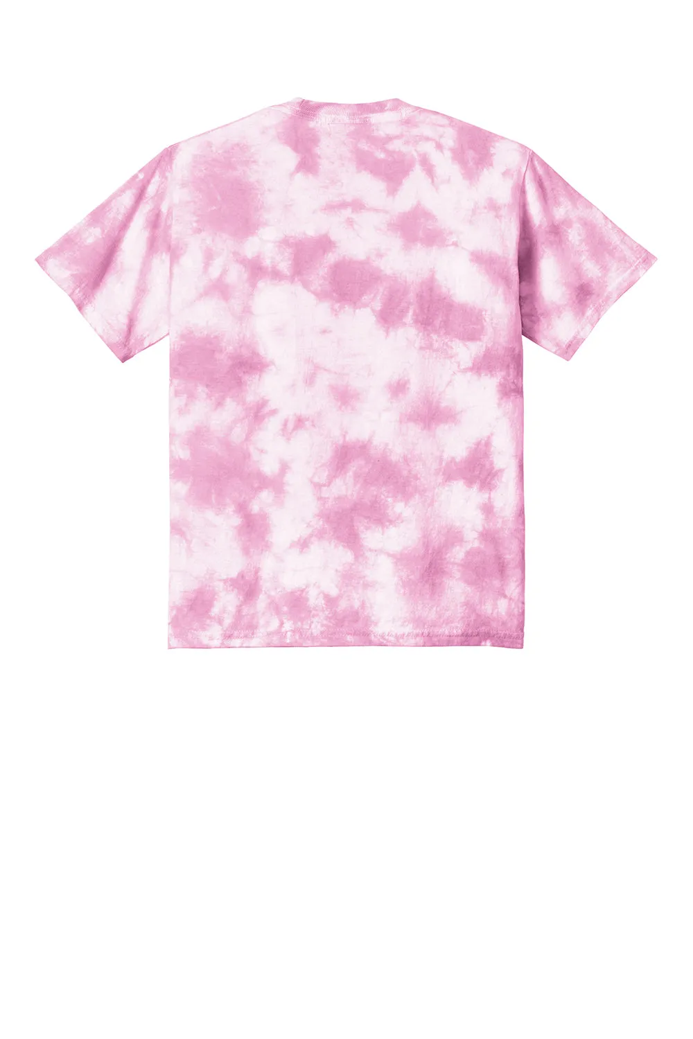 Port & Company Youth Crystal Tie-Dye Short Sleeve Crewneck T-Shirt - Bright Pink