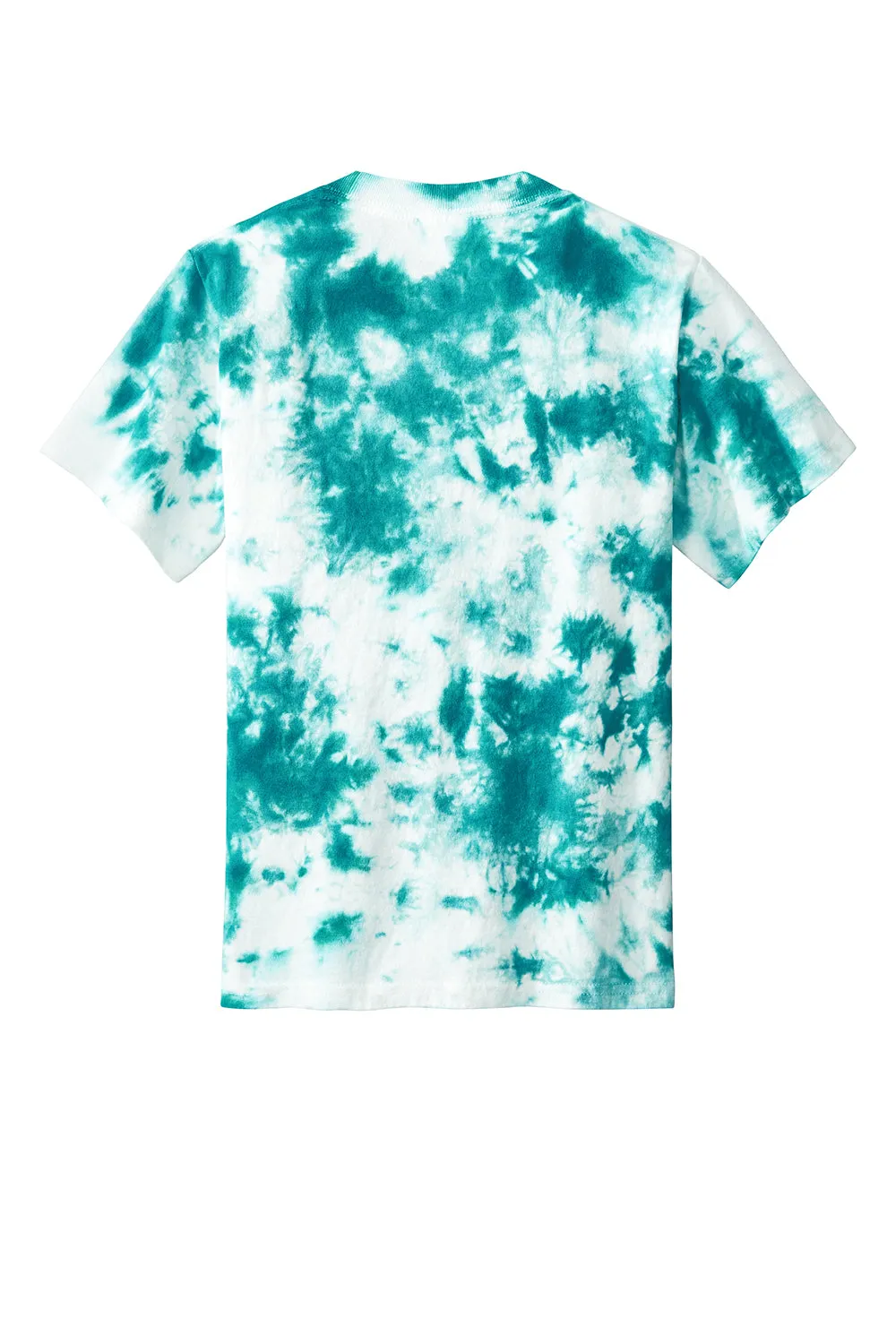 Port & Company Youth Crystal Tie-Dye Short Sleeve Crewneck T-Shirt - Teal Blue