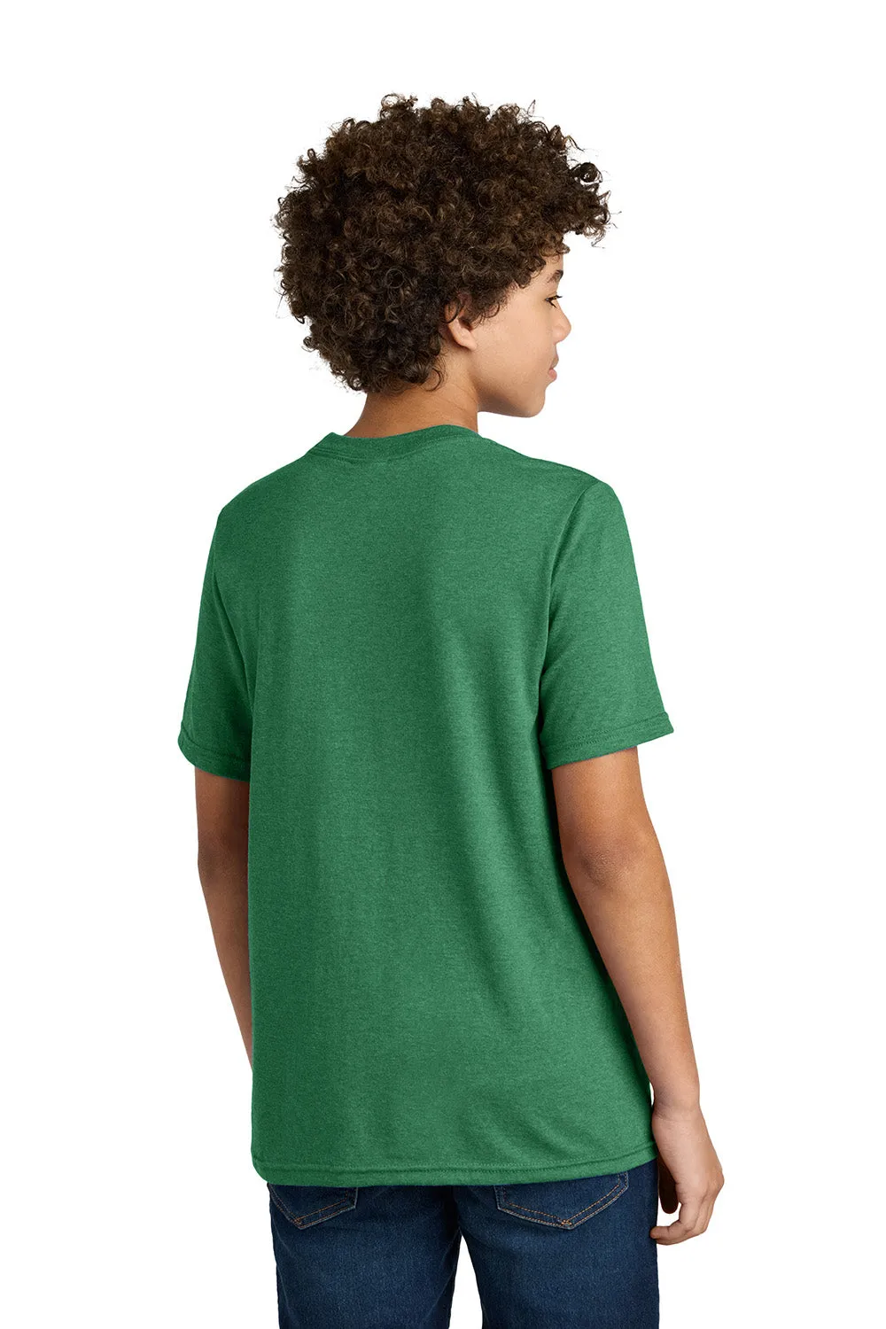 Port & Company Youth CVC Short Sleeve Crewneck T-Shirt - Heather Athletic Kelly Green