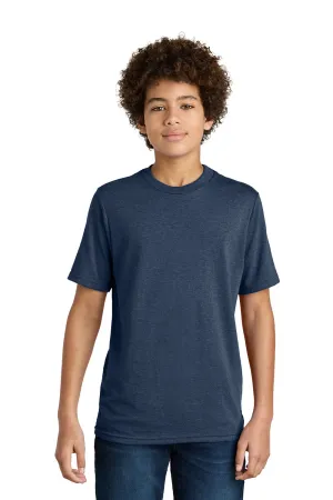 Port & Company Youth CVC Short Sleeve Crewneck T-Shirt - Heather Team Navy Blue