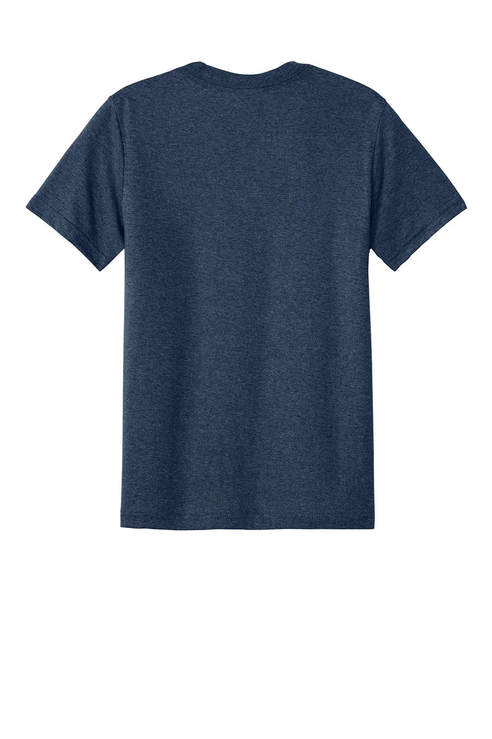 Port & Company Youth CVC Short Sleeve Crewneck T-Shirt - Heather Team Navy Blue