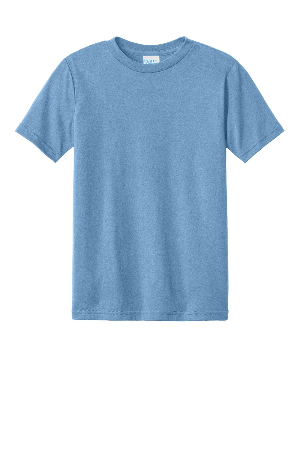 Port & Company Youth CVC Short Sleeve Crewneck T-Shirt - Tundra Blue