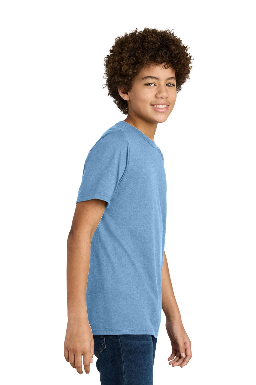 Port & Company Youth CVC Short Sleeve Crewneck T-Shirt - Tundra Blue