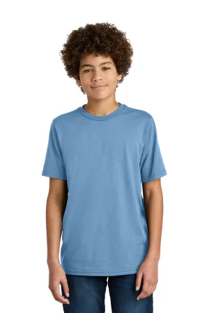 Port & Company Youth CVC Short Sleeve Crewneck T-Shirt - Tundra Blue