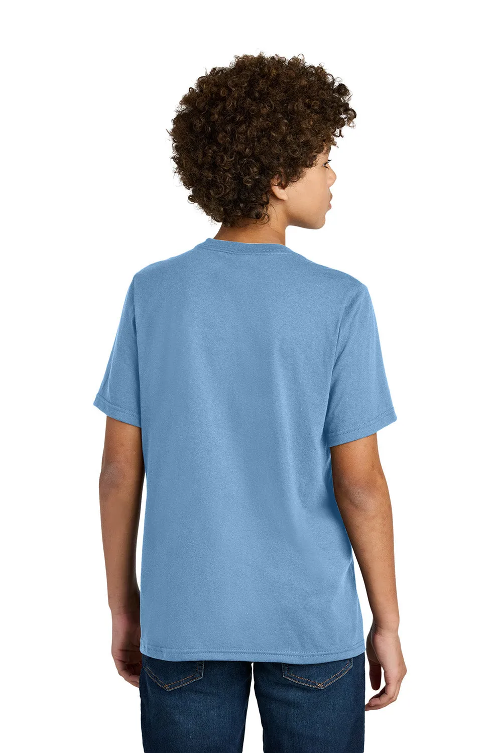 Port & Company Youth CVC Short Sleeve Crewneck T-Shirt - Tundra Blue