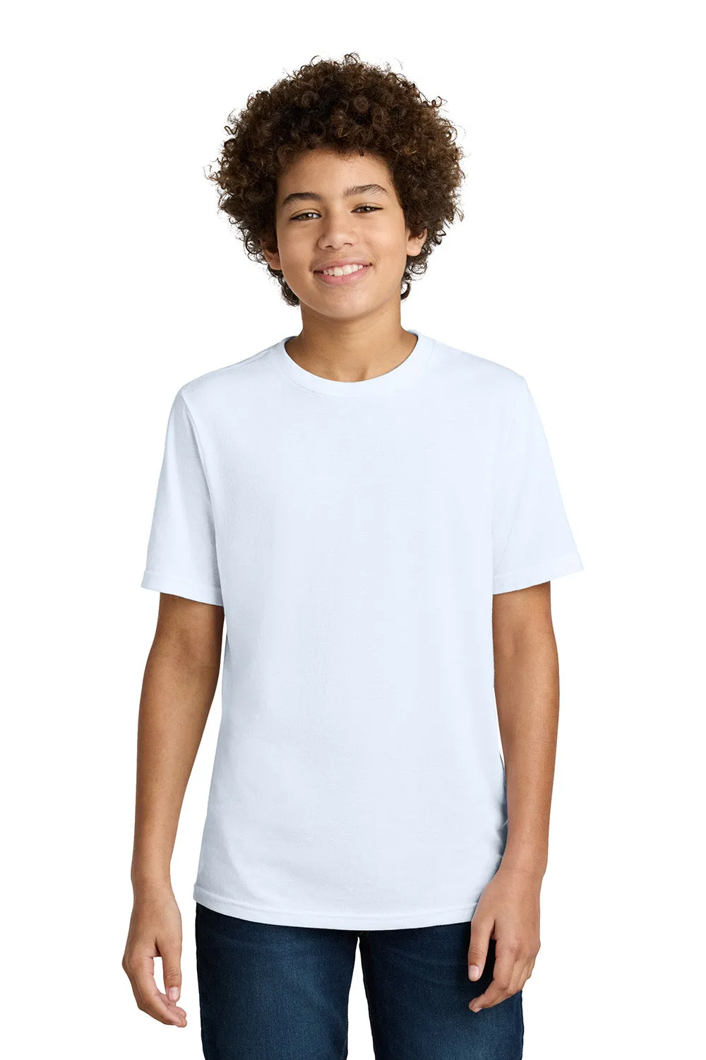 Port & Company Youth CVC Short Sleeve Crewneck T-Shirt - White