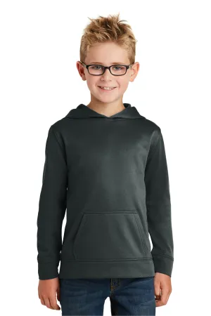 Port & Company Youth Dry Zone Performance Moisture Wicking Fleece Hooded Sweatshirt Hoodie w/ Pouch Pocket - Jet Black  Buy the latest Clothing Port-Company