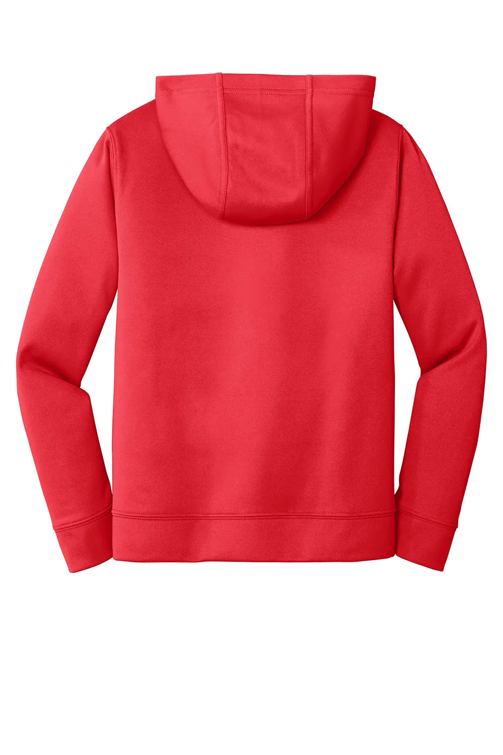 Port & Company Youth Dry Zone Performance Moisture Wicking Fleece Hooded Sweatshirt Hoodie w/ Pouch Pocket - Red
