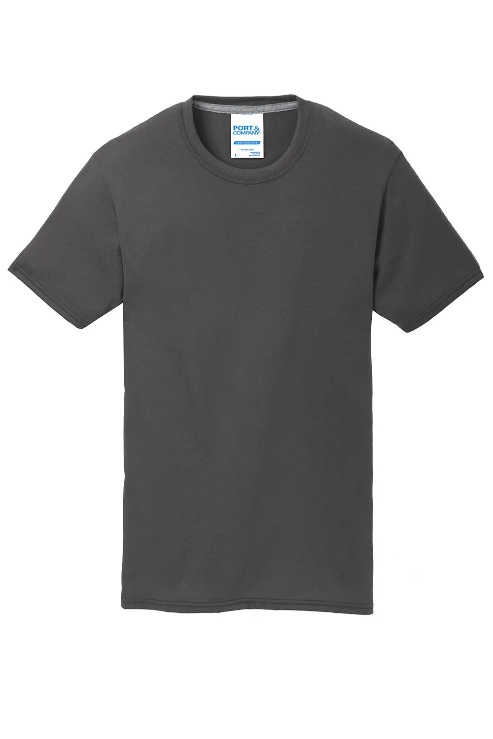 Port & Company Youth Dry Zone Performance Moisture Wicking Short Sleeve Crewneck T-Shirt - Charcoal Grey