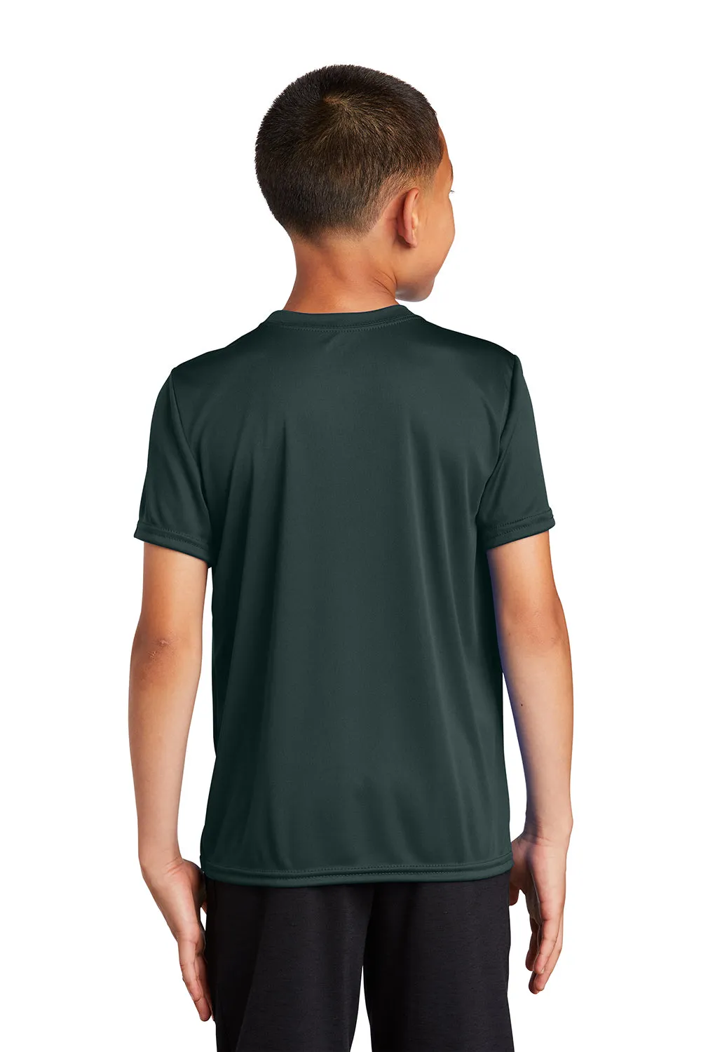 Port & Company Youth Dry Zone Performance Moisture Wicking Short Sleeve Crewneck T-Shirt - Dark Green