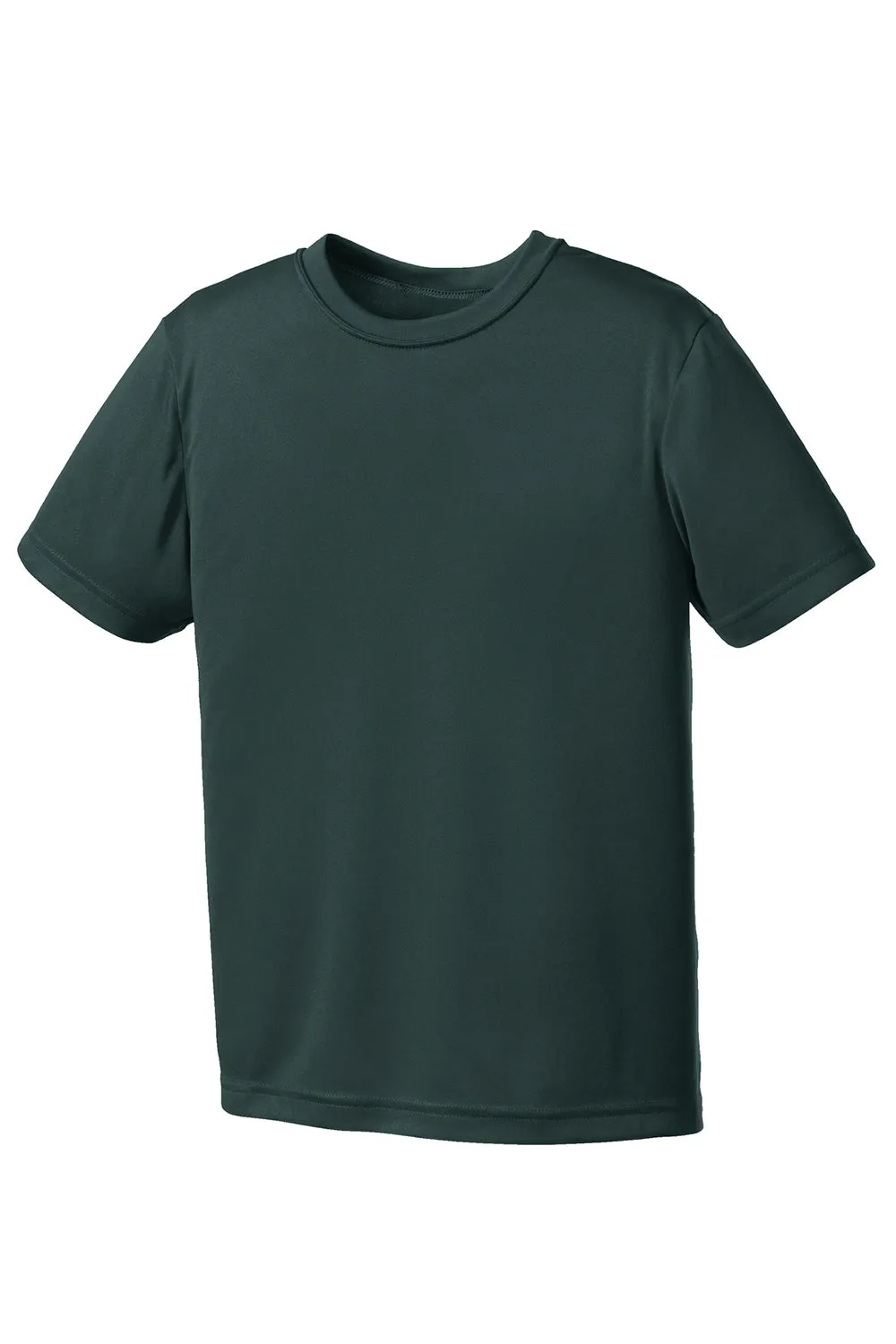 Port & Company Youth Dry Zone Performance Moisture Wicking Short Sleeve Crewneck T-Shirt - Dark Green