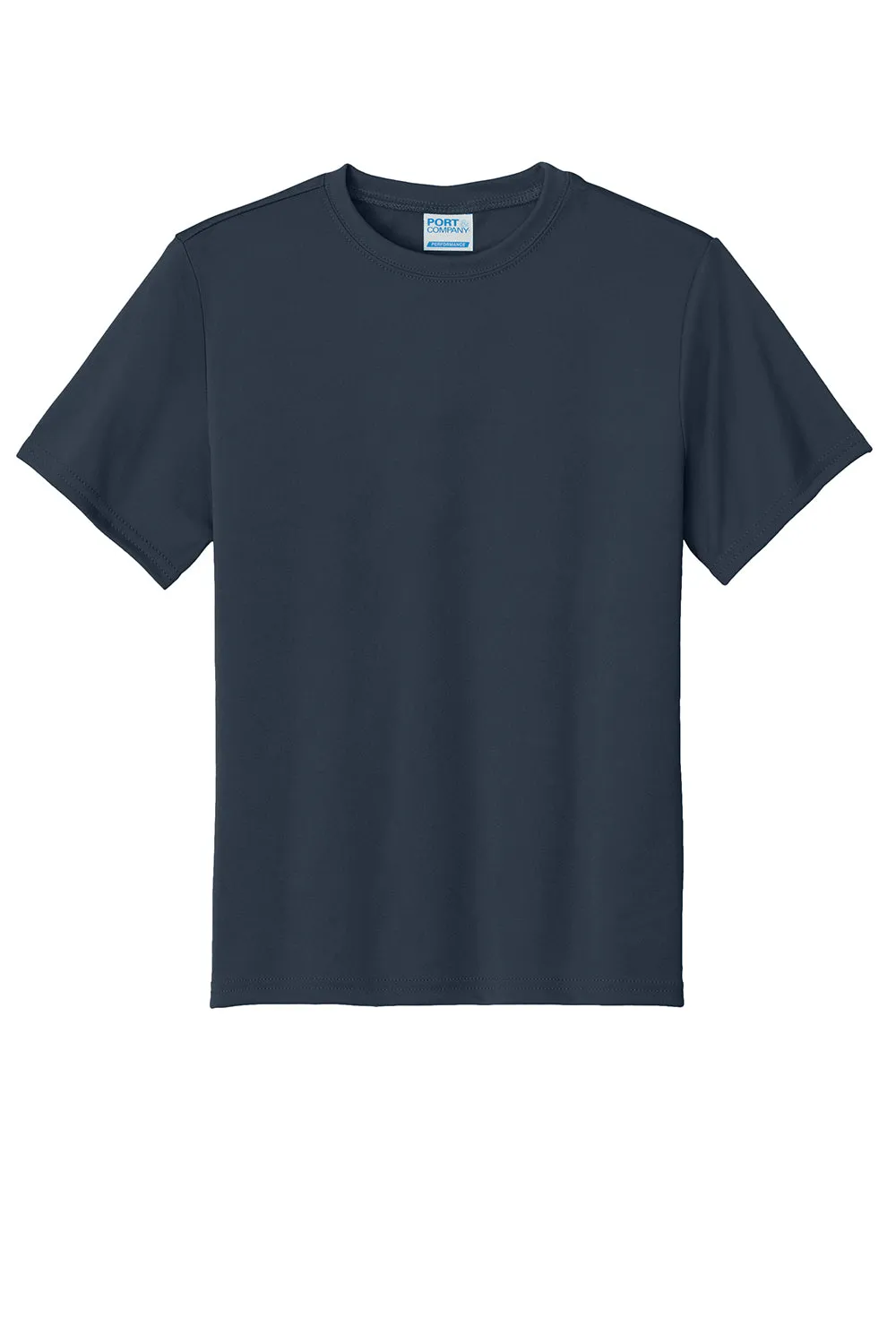 Port & Company Youth Dry Zone Performance Moisture Wicking Short Sleeve Crewneck T-Shirt - Deep Navy Blue